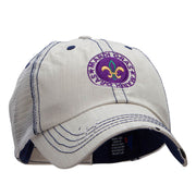 Mardi Gras Fleur De Lis Badge Embroidered Low Profile Cotton Mesh Cap