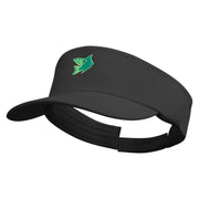 Green Fish Logo Embroidered Brushed Cotton Sun Visor - Black OSFM