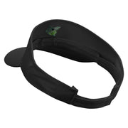 Green Fish Logo Embroidered Brushed Cotton Sun Visor - Black OSFM