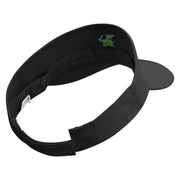 Green Fish Logo Embroidered Brushed Cotton Sun Visor - Black OSFM