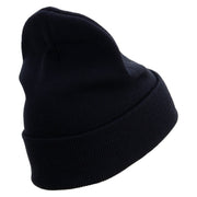 Licensed US Army Star Embroidered 12 Inch Long Knitted Beanie - Navy OSFM