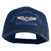 U.S. Air Force Pilot Veteran Embroidered Solid Cotton Twill Mesh Prostyle Cap - Navy OSFM