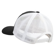 Licensed US Navy Seabee Veteran Embroidered Flexfit 2 Tone Mesh Cap - Black-White OSFM