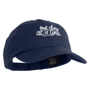 One Day At A Time Embroidered Cotton Twill Cap - Navy OSFM