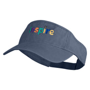 Inspire Wordmark Embroidered Cotton Twill Visor - Navy OSFM