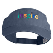 Inspire Wordmark Embroidered Cotton Twill Visor - Navy OSFM