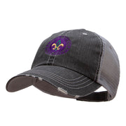 Mardi Gras Fleur De Lis Badge Embroidered Low Profile Cotton Mesh Cap