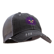 Mardi Gras Fleur De Lis Badge Embroidered Low Profile Cotton Mesh Cap