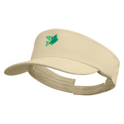 Green Fish Logo Embroidered Brushed Cotton Sun Visor - Khaki OSFM