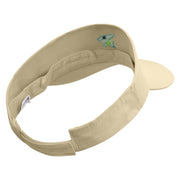 Green Fish Logo Embroidered Brushed Cotton Sun Visor - Khaki OSFM