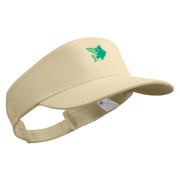 Green Fish Logo Embroidered Brushed Cotton Sun Visor - Khaki OSFM