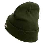 Licensed US Army Star Embroidered 12 Inch Long Knitted Beanie - Olive OSFM