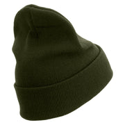 Licensed US Army Star Embroidered 12 Inch Long Knitted Beanie - Olive OSFM