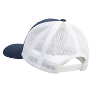 Licensed US Navy Seabee Veteran Embroidered Flexfit 2 Tone Mesh Cap - Navy-White OSFM