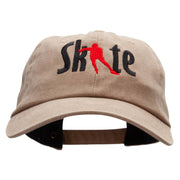 Skate Between Embroidered Unstructured Cotton Cap