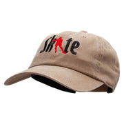 Skate Between Embroidered Unstructured Cotton Cap