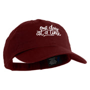 One Day At A Time Embroidered Cotton Twill Cap - Wine OSFM