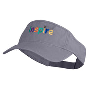 Inspire Wordmark Embroidered Cotton Twill Visor - Grey OSFM
