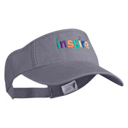 Inspire Wordmark Embroidered Cotton Twill Visor - Grey OSFM