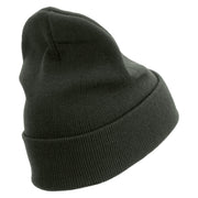 Licensed US Army Star Embroidered 12 Inch Long Knitted Beanie - Dk-Grey OSFM