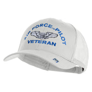 U.S. Air Force Pilot Veteran Embroidered Solid Cotton Twill Mesh Prostyle Cap - White OSFM