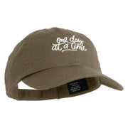 One Day At A Time Embroidered Cotton Twill Cap - Olive OSFM