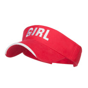 Girl Embroidered Cotton Deluxe Visor