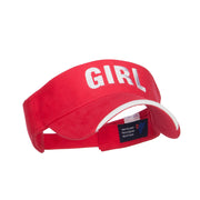 Girl Embroidered Cotton Deluxe Visor