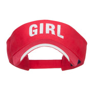 Girl Embroidered Cotton Deluxe Visor