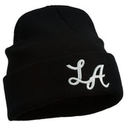 Graffiti LA Embroidered Long Cuff Beanie