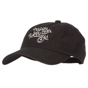 Glitter Happy Holiday Embroidered Unstructured Washed Cap