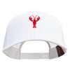 Red Crayfish Embroidered Retro Trucker Cap - White OSFM