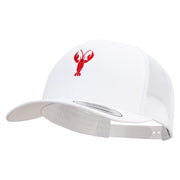 Red Crayfish Embroidered Retro Trucker Cap - White OSFM