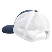 Licensed US Navy USN CPO Retired Embroidered Flexfit 2 Tone Mesh Cap - Navy-White OSFM