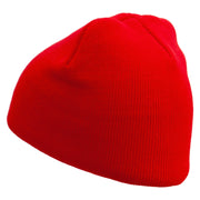 Zion Embroidered 8 Inch Short Beanie - Red OSFM