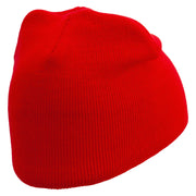 Zion Embroidered 8 Inch Short Beanie - Red OSFM