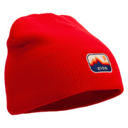 Zion Embroidered 8 Inch Short Beanie - Red OSFM