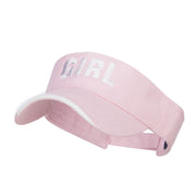 Girl Embroidered Cotton Deluxe Visor