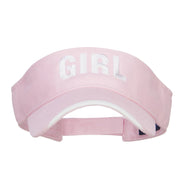 Girl Embroidered Cotton Deluxe Visor