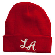 Graffiti LA Embroidered Long Cuff Beanie