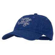 Glitter Happy Holiday Embroidered Unstructured Washed Cap