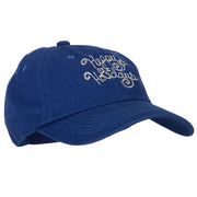 Glitter Happy Holiday Embroidered Unstructured Washed Cap