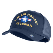 U.S. Air Force Roundel Veteran Embroidered Solid Cotton Twill Mesh Prostyle Cap - Navy OSFM