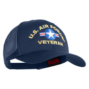 U.S. Air Force Roundel Veteran Embroidered Solid Cotton Twill Mesh Prostyle Cap - Navy OSFM