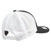 Licensed US Navy USN CPO Retired Embroidered Flexfit 2 Tone Mesh Cap - Black-White OSFM