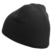 Zion Embroidered 8 Inch Short Beanie - Black OSFM