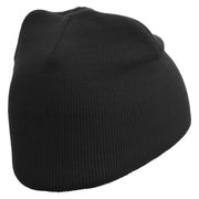 Zion Embroidered 8 Inch Short Beanie - Black OSFM