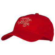 Glitter Happy Holiday Embroidered Unstructured Washed Cap