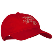 Glitter Happy Holiday Embroidered Unstructured Washed Cap