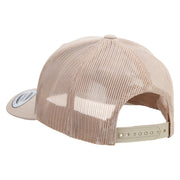 Red Crayfish Embroidered Retro Trucker Cap - Khaki OSFM